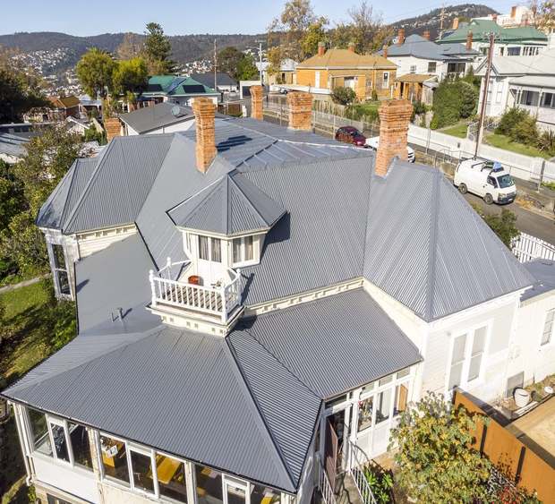 Heritage Hobart roof after cleaning, repair and coating