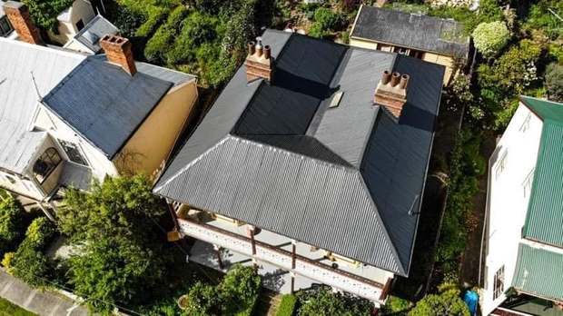 Heritage roof from the air after coating